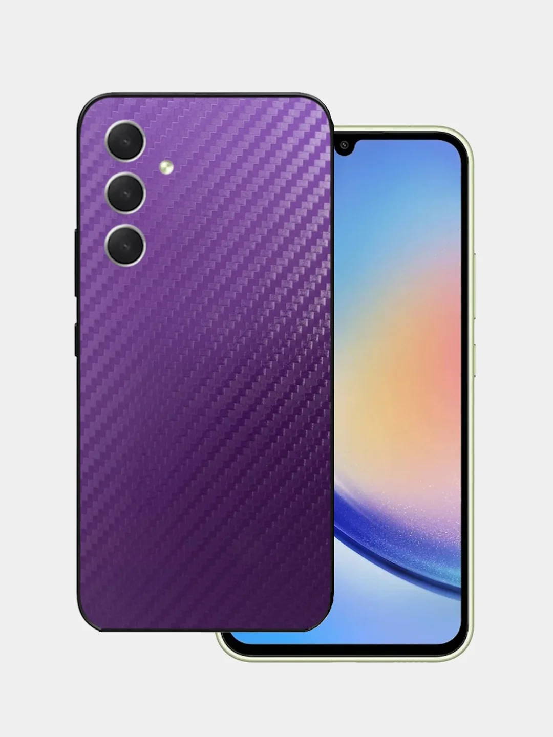 Пурпурный защитная пленка для Samsung Galaxy A24 под карбон на заднюю часть, назад Самсунг А24 кожа