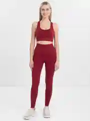 Багровый женский спортивный бесшовный костюм