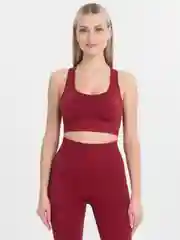 Багровый женский спортивный бесшовный костюм