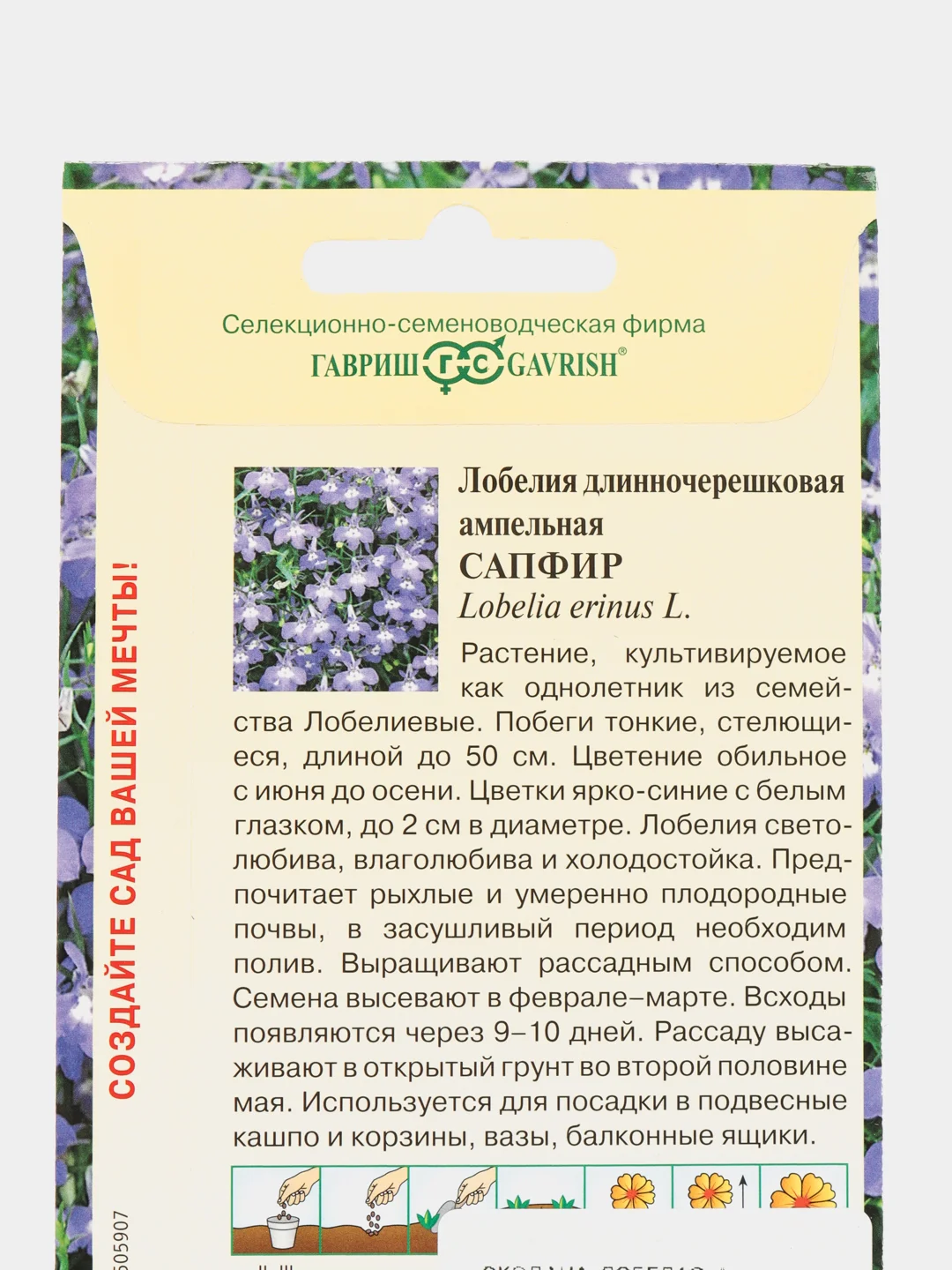Аметистовый лобелия белая, синяя в ассортименте, семена цветов