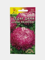 Семена цветов Астра "Седая дама малиновая"