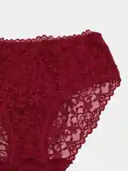 Багровый хлопковые кружевные женские трусы