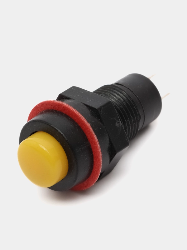 Кнопка DS-211 2A/250VAC с фиксацией желтая
