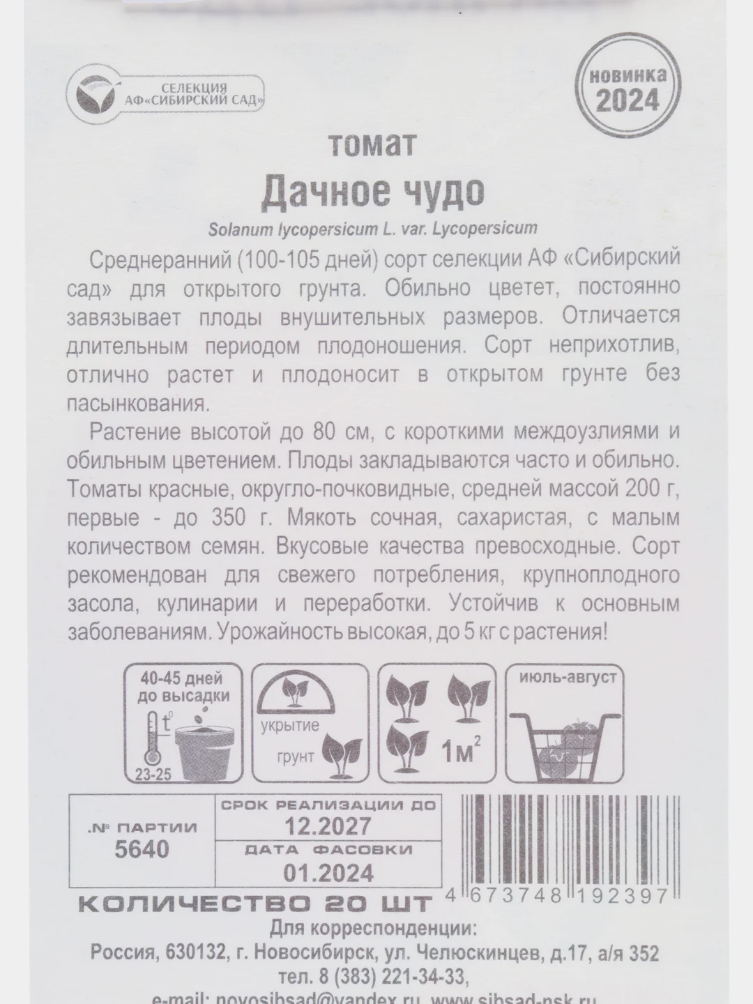 Томат Дачное чудо (семена)