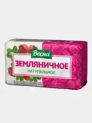 Мыло туалетное твердое ВЕСНА Семейное "Земляничное", в пленке, 140 г