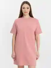 Розовый платье-футболка Оversize однотонное, короткое