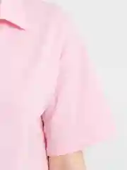 Розовый поло женское, в полоску,  футболка