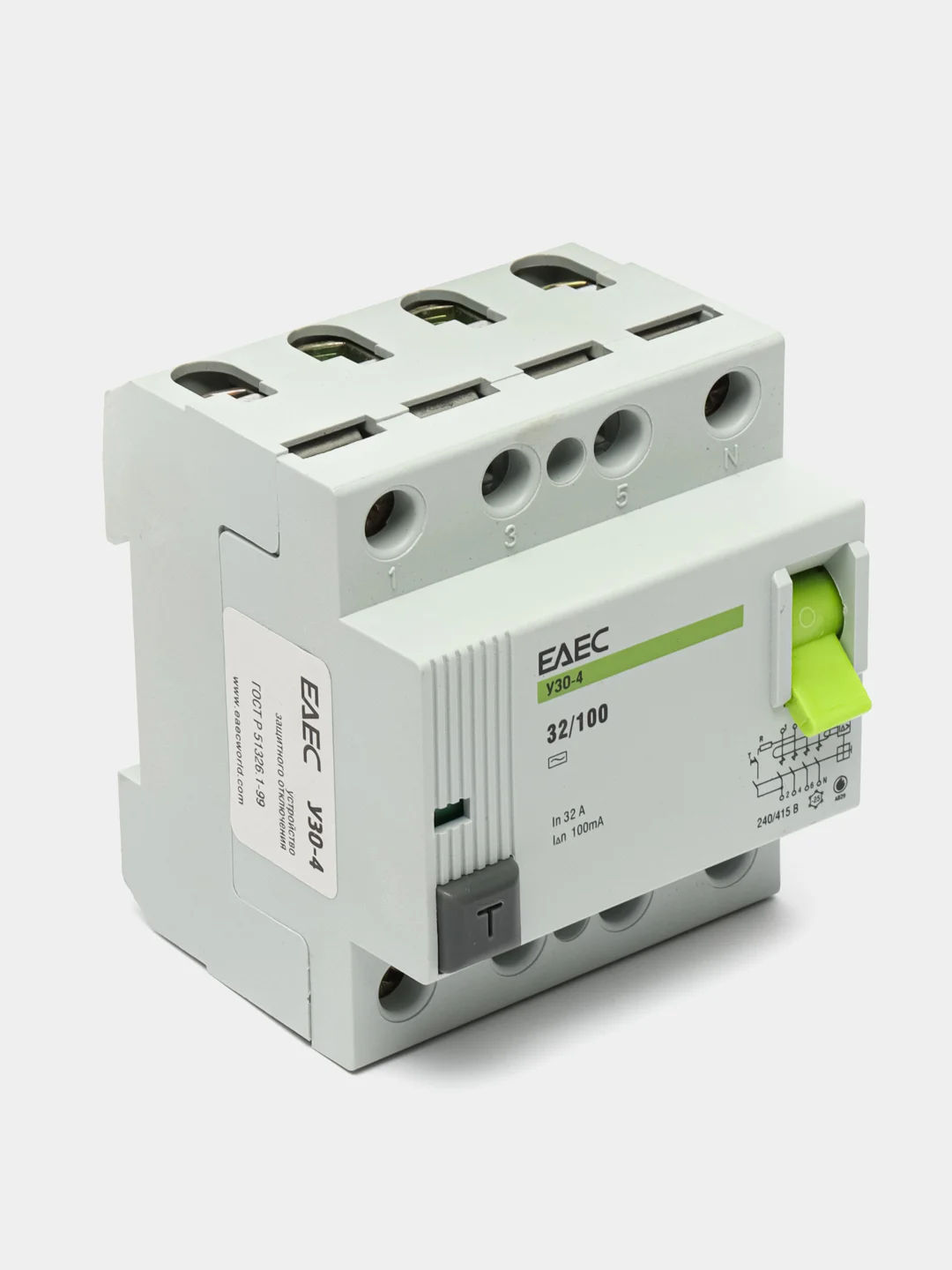 УЗО 32А 100mA 4р EAEC- Автомат дифференциальной защиты