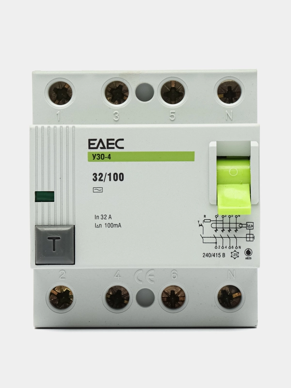 УЗО 32А 100mA 4р EAEC- Автомат дифференциальной защиты