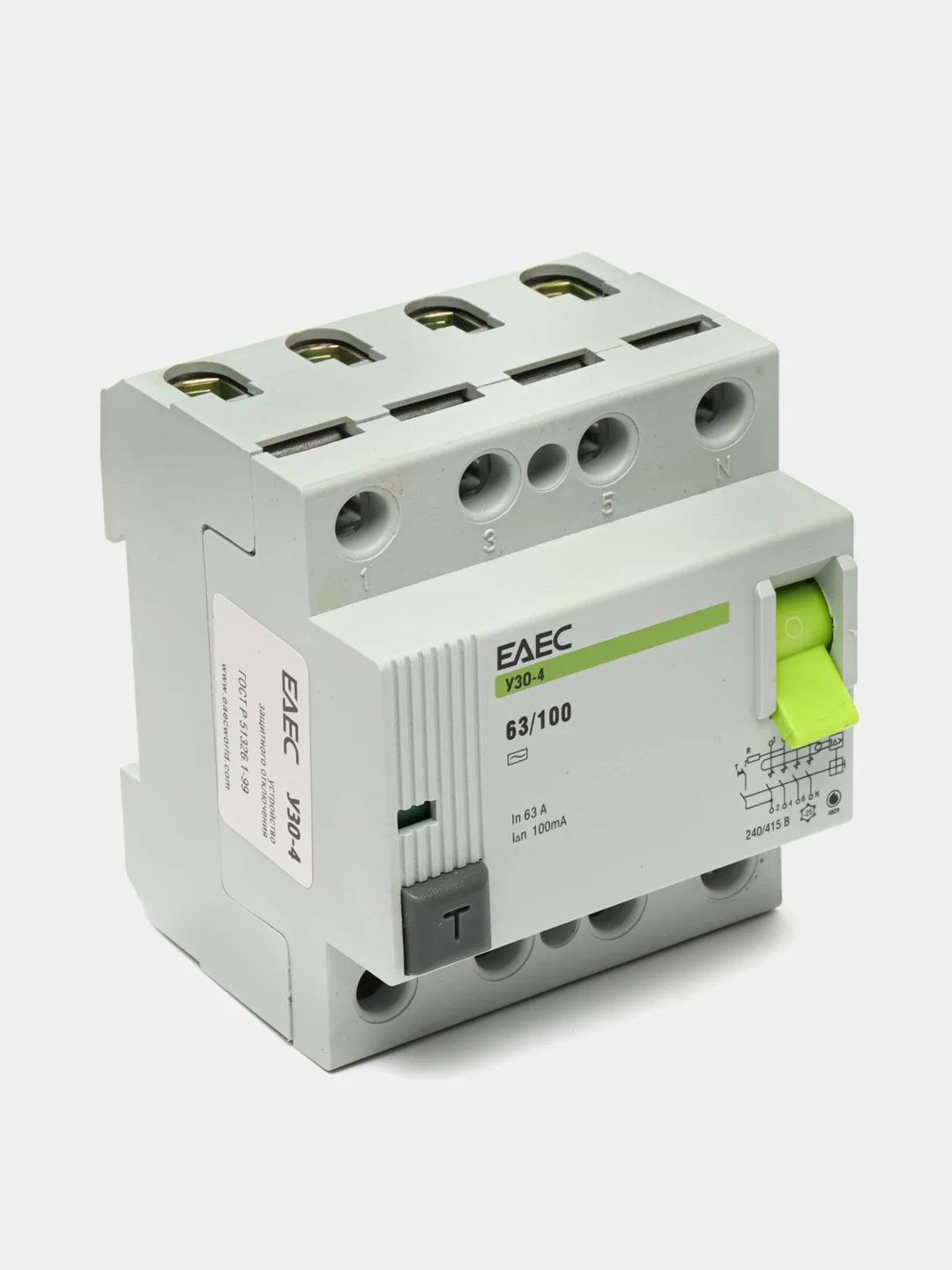 УЗО 63A 100mA 4р EAEC- Автомат дифференциальной защиты