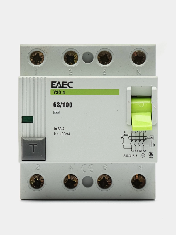 УЗО 63A 100mA 4р EAEC- Автомат дифференциальной защиты
