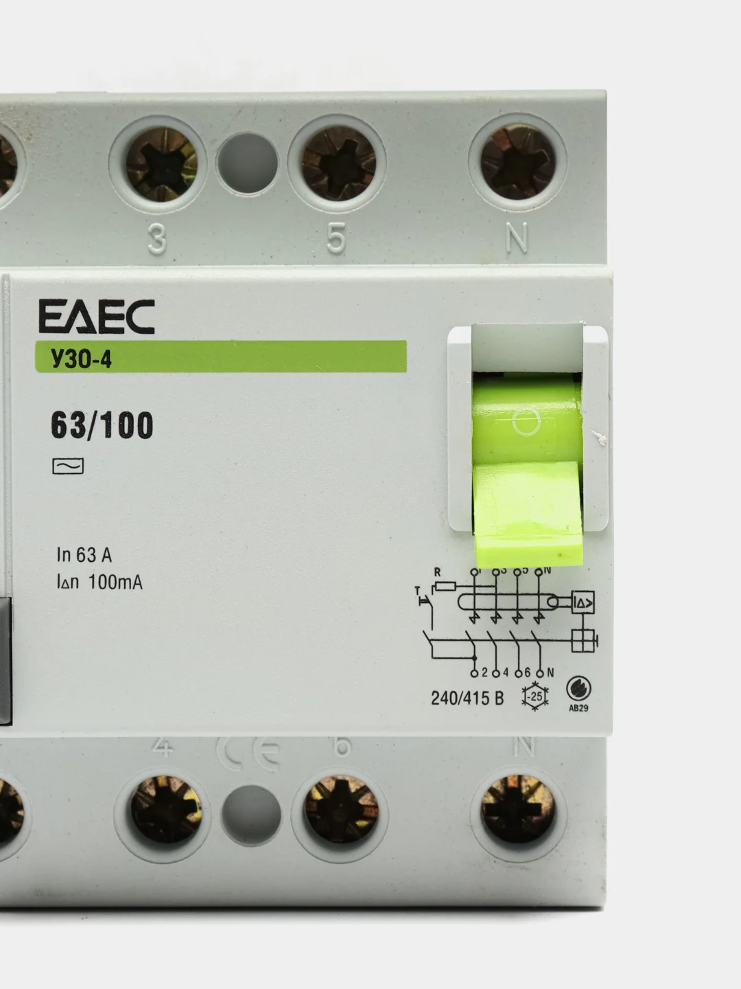 УЗО 63A 100mA 4р EAEC- Автомат дифференциальной защиты