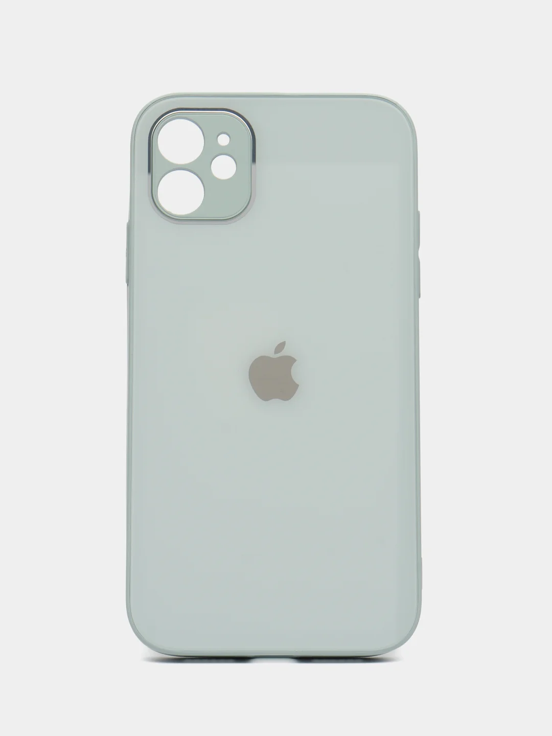 Белый чехол для iPhone 11, со стеклянной панелью, защита камеры