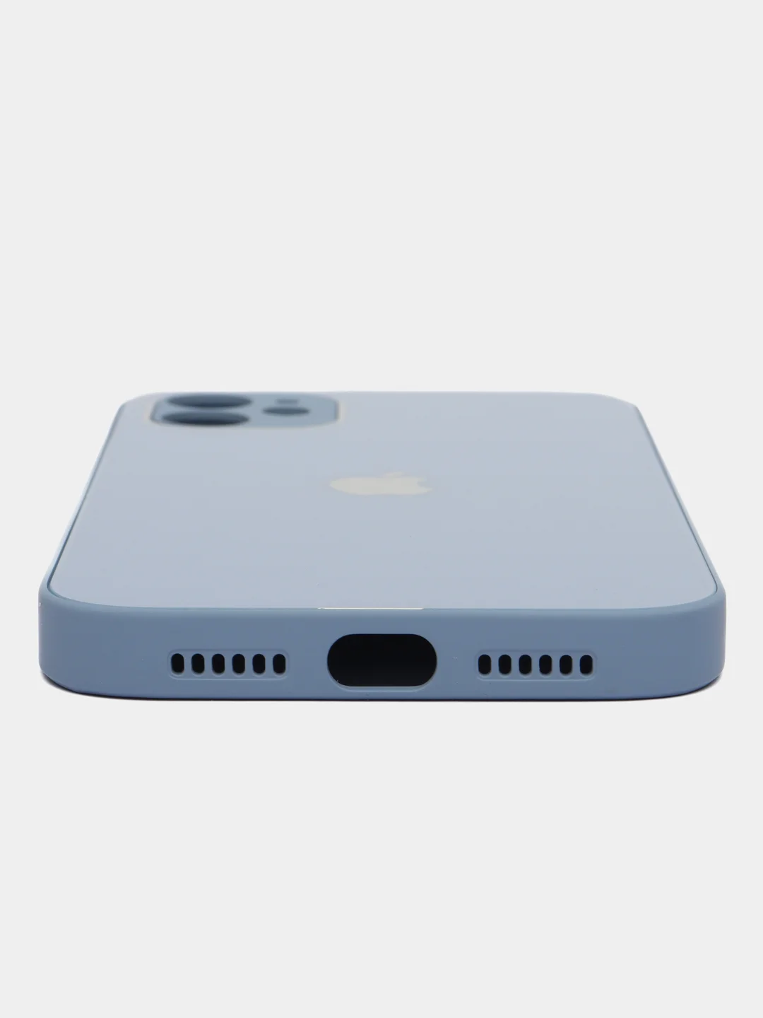 Небесно-голубой чехол для iPhone 11, со стеклянной панелью, защита камеры
