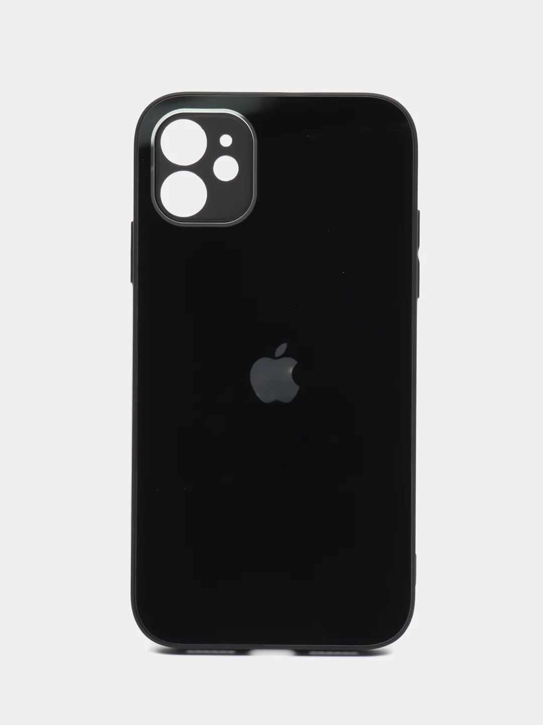 Черный чехол для iPhone 11, со стеклянной панелью, защита камеры