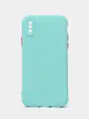 Бирюзовый чехол iPhone X / Xs силиконовый противоударный цветной матовый