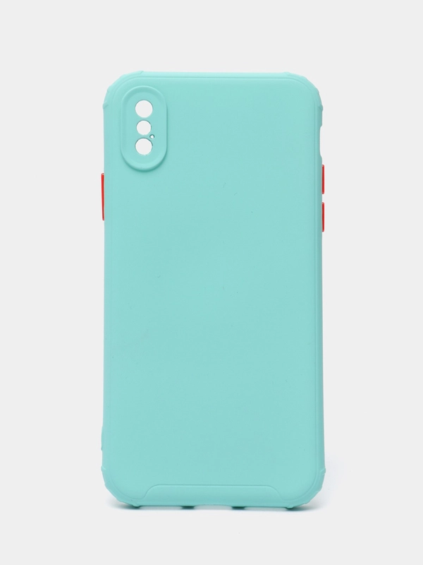 Чехол iPhone X / Xs силиконовый противоударный цветной матовый