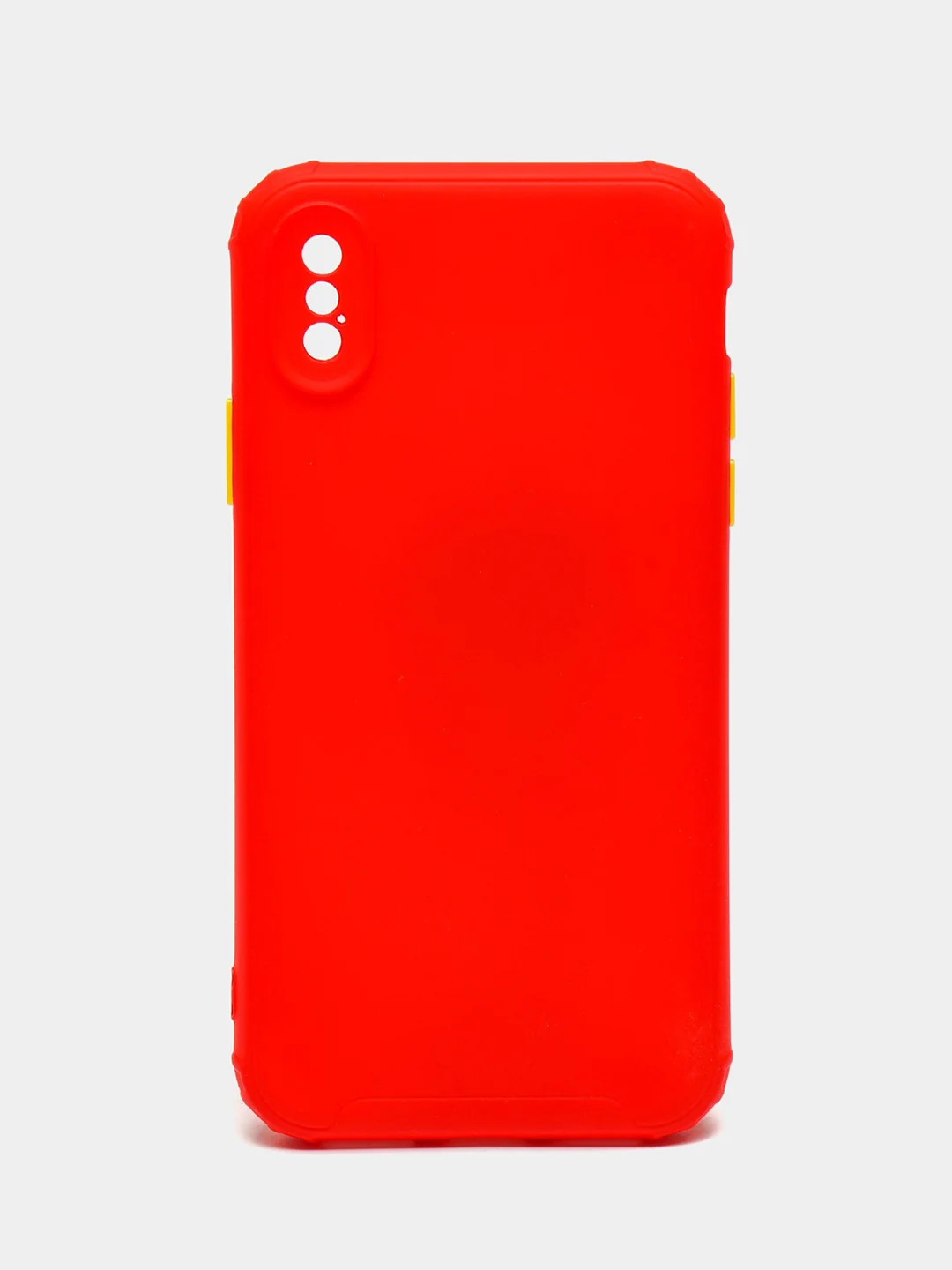 Красный чехол iPhone X / Xs силиконовый противоударный цветной матовый