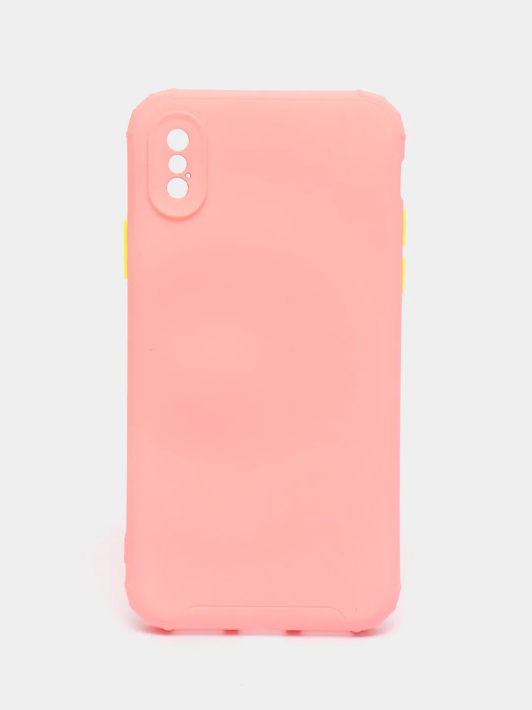 Розовый чехол iPhone X / Xs силиконовый противоударный цветной матовый