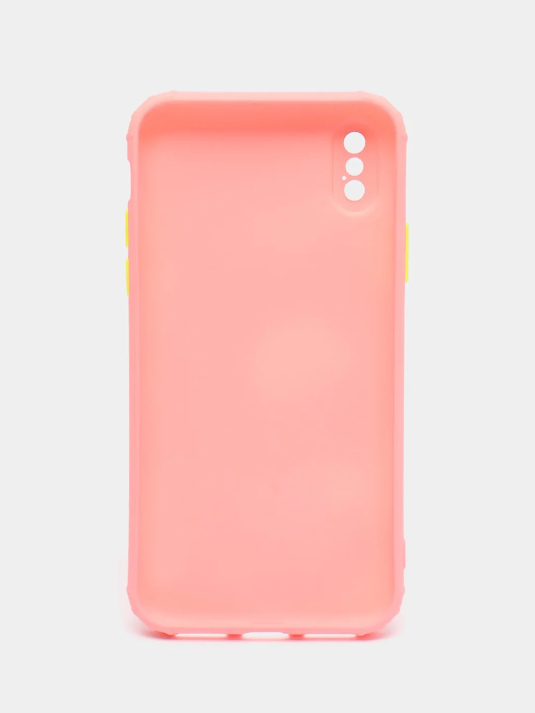 Розовый чехол iPhone X / Xs силиконовый противоударный цветной матовый