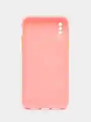 Розовый чехол iPhone X / Xs силиконовый противоударный цветной матовый