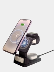 Беспроводная зарядка  док-станция Wireless Charger с часами HT328
