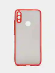 Красный чехол для Xiaomi Redmi Note 7 матовый пластиковый полупрозрачный