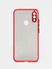 Красный чехол для Xiaomi Redmi Note 7 матовый пластиковый полупрозрачный