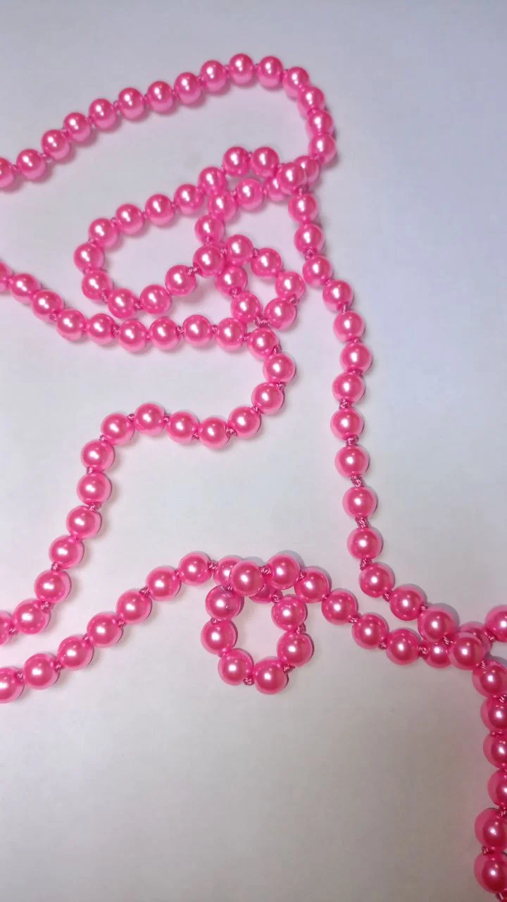 Фуксия бусы из искусственного жемчуга