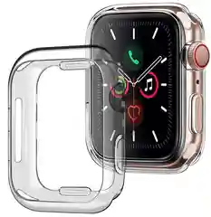 Прозрачный чехол для часов Apple Watch 1,2,3,4,5,6,7,SE на 38/40/41/42/44/45/49 прозрачный, силикон