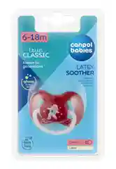 Красный canpol babies Space Пустышка круглая латексная 0-6 месяцев