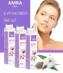 AMRA Ватные диски 120 шт, 3 упаковки