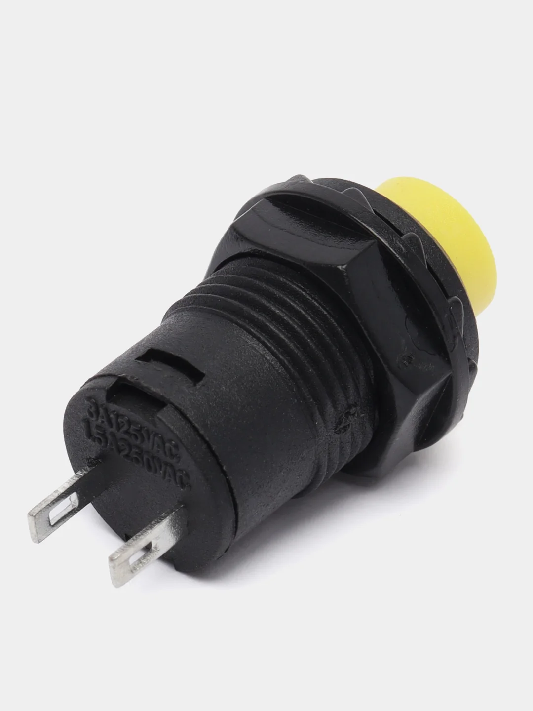 Кнопка DS-427 1.5A/250VAC с фиксацией желтая