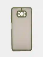 Хаки чехол для Xiaomi Poco X3 матовый пластиковый Сяоми Поко Х3