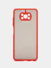 Красный чехол для Xiaomi Poco X3 матовый пластиковый Сяоми Поко Х3