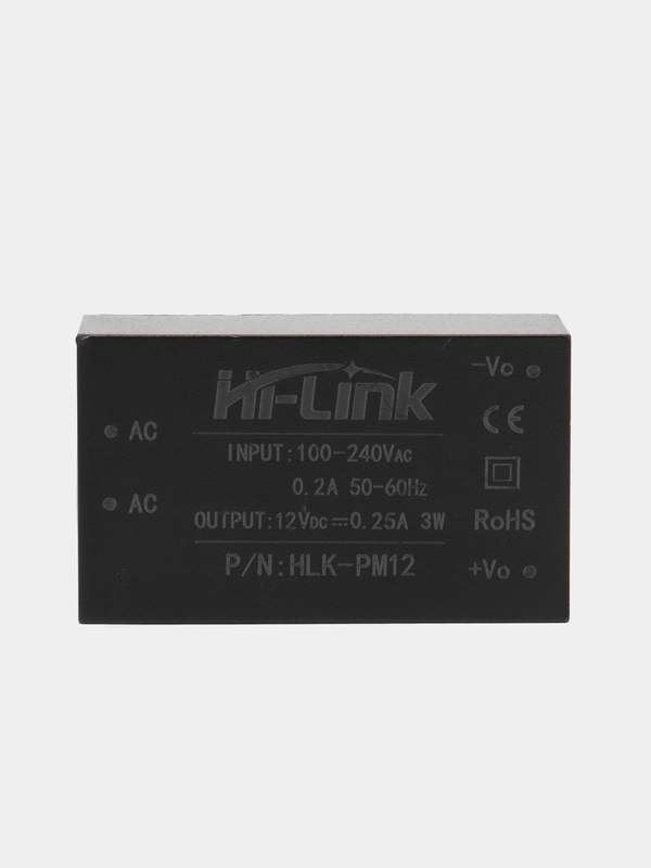 AC-DC преобразователь 220В - 12В 0.25A Hi-link HLK-PM12 источник питания модуль питания