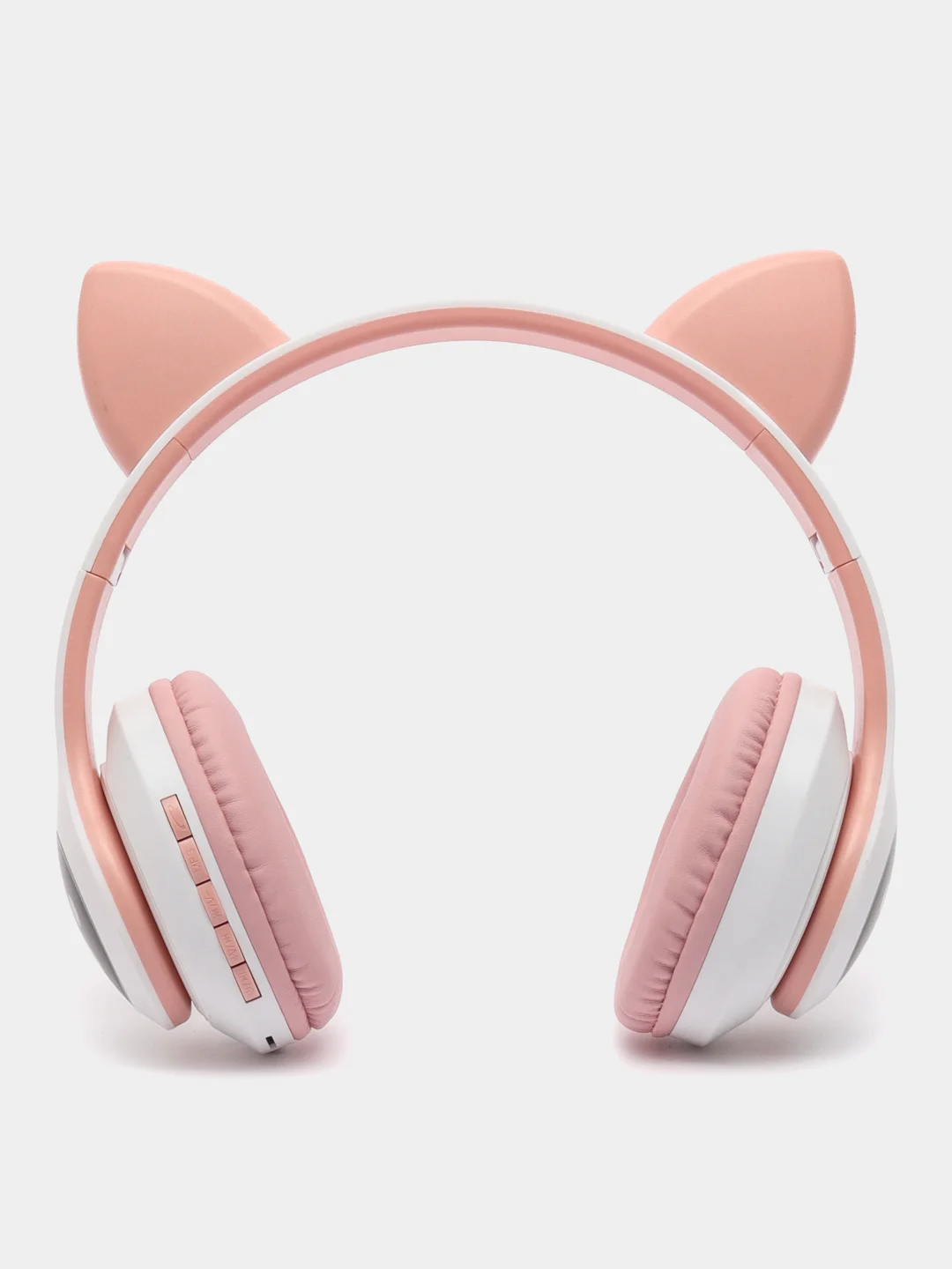 Розовый беспроводные светящиеся Bluetooth наушники с кошачьими ушками, с микрофоном, RGB подсветкой
