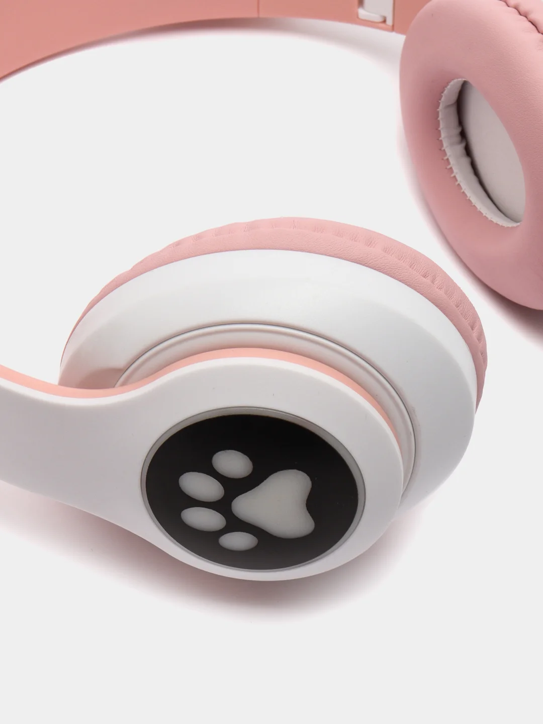 Розовый беспроводные светящиеся Bluetooth наушники с кошачьими ушками, с микрофоном, RGB подсветкой