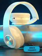 Белый беспроводные наушники большие с чехлом: bluetooth для телефона и компьютера