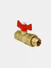 Кран шаровой для воды с американкой  внутр./наруж., бабочка, латунь, VALFEX