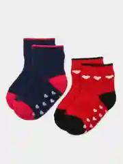 Красный носки детские махровые с тормозами, 2 пары