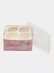 Коробка на 4 капкейка "Поздравляю", 16х16х7.5 см