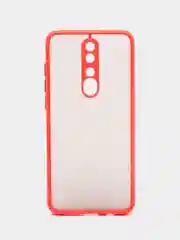 Красный чехол Xiaomi Redmi Note 8 Pro пластиковый матовый с цветными кнопками (Редми Нот 8 Про)