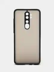 Темно-синий чехол Xiaomi Redmi Note 8 Pro пластиковый матовый с цветными кнопками (Редми Нот 8 Про)