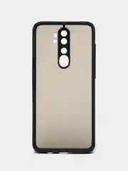 Темно-синий чехол Xiaomi Redmi Note 8 Pro пластиковый матовый с цветными кнопками (Редми Нот 8 Про)
