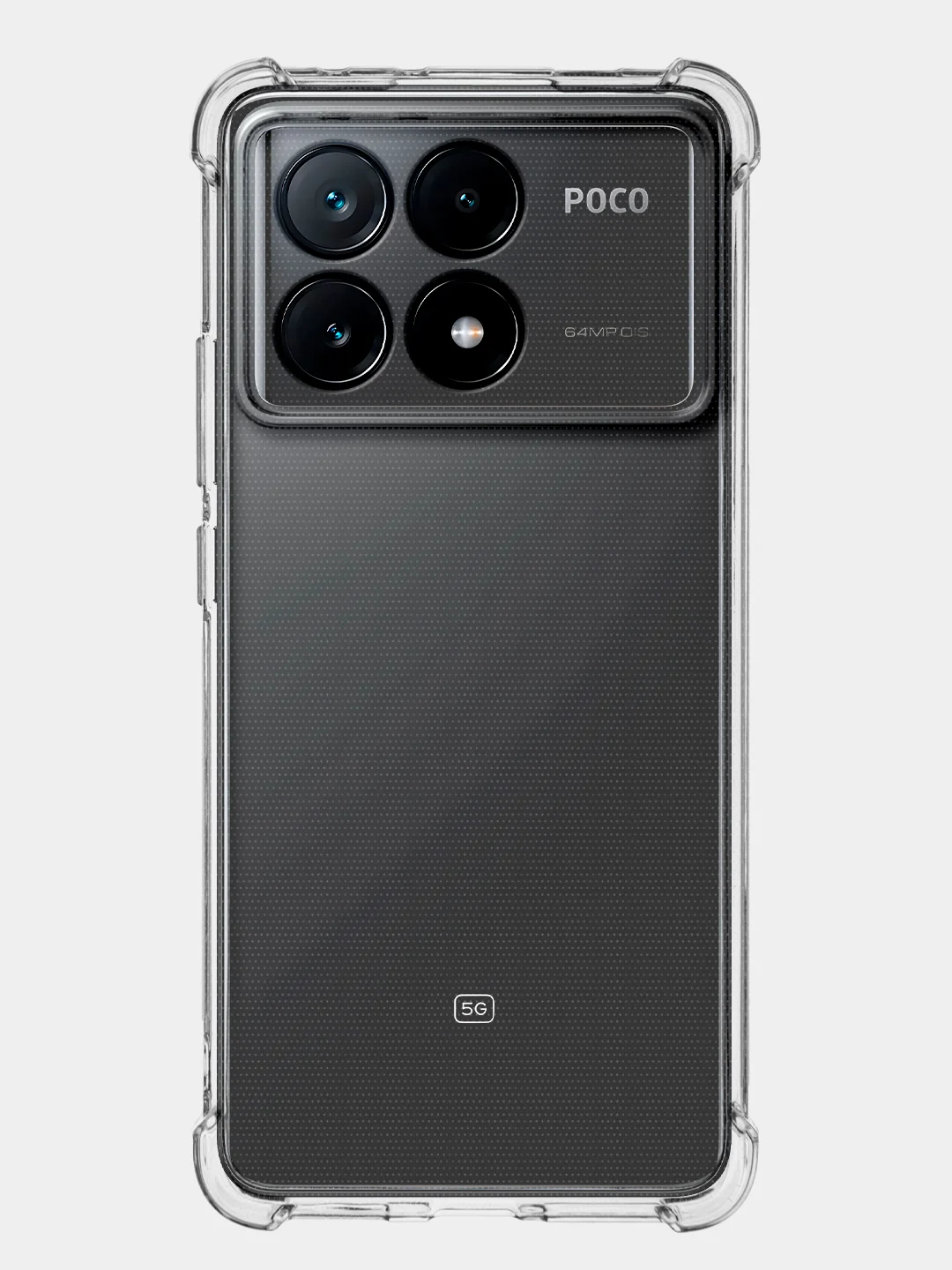 Прозрачный чехол для Xiaomi Poco X6 Pro Redmi K70E противоударный силиконовый BROSCORP усиленные углы