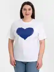 Белый футболка женская оверсайз сердце,  100% хлопок