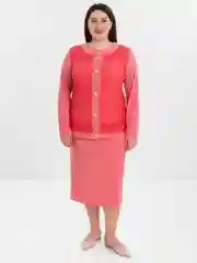 Кораллово-розовый комплект женский большого размера
