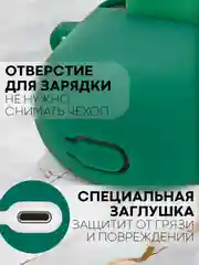 Тёмно-зелёный чехол для беспроводных наушников Xiaomi Redmi Buds 4 силиконовый КАРТОФАН матовый