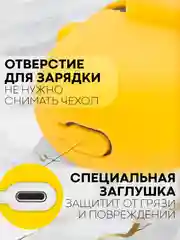 Желтый чехол для беспроводных наушников Xiaomi Redmi Buds 4 силиконовый КАРТОФАН матовый